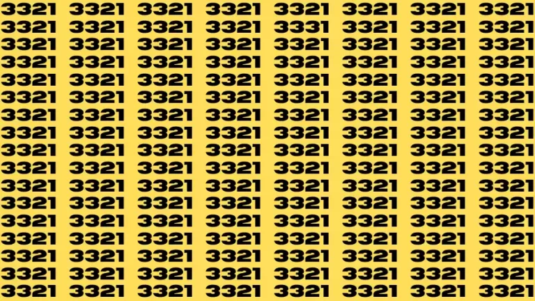 Observation Find it Out: If you have Sharp Eyes Find the number 3331 among 3321 in 10 Secs