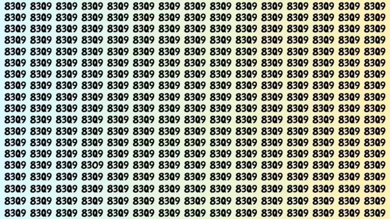 Optical Illusion Visual Test: If you have Eagle Eyes Find the Number 8309 in 14 Secs