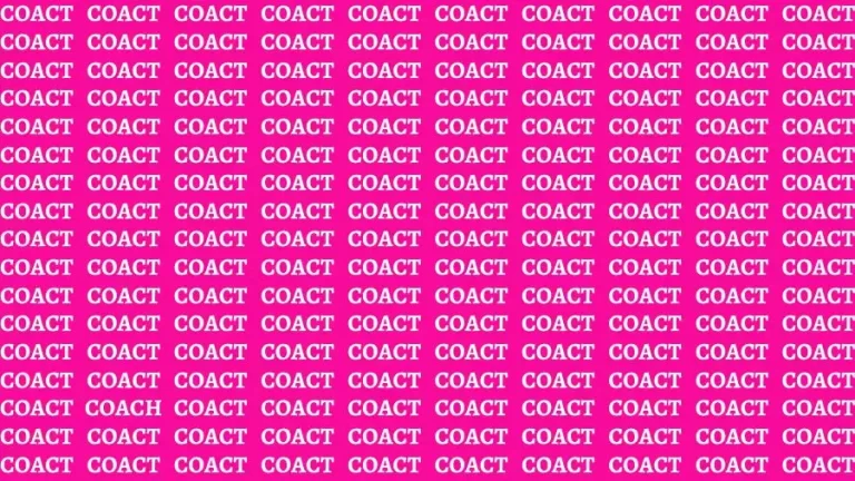 Optical Illusion Brain Challenge: Only 10% People Can Find the Find the Word Coach in 16 Secs