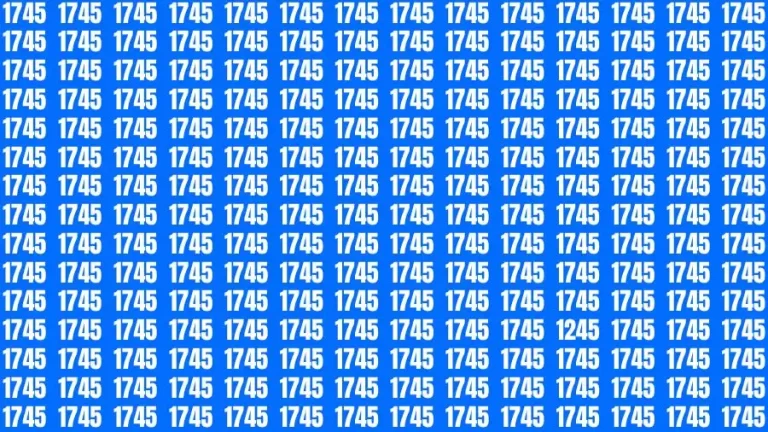 Optical Illusion Brain Challenge: Only People With Eagle Eyes Can Find the Number 1245 among 1745 in 12 Secs