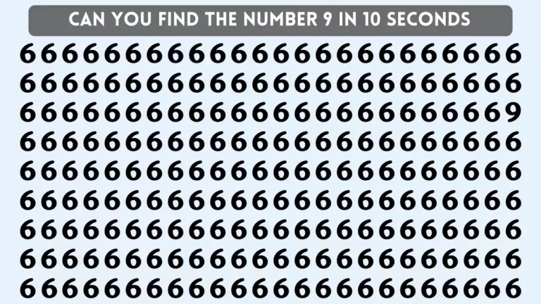 Observation Brain Challenge: If You Have Sharp Eyes Find The Number 9 in 10 Secs