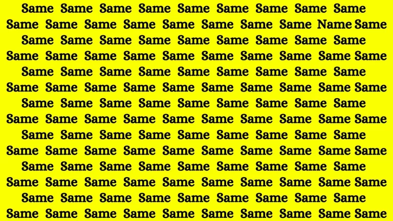 Optical Illusion Brain Challenge: If you have Eagle Eyes Find the Word Name in 10 Secs