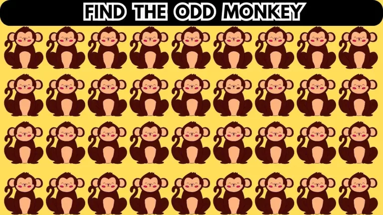 Optical Illusion: If You Have Sharp Eyes Find the Odd Monkey in 10 Secs